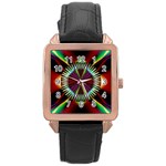 Artwork Fractal Allegory Art Rose Gold Leather Watch  Front