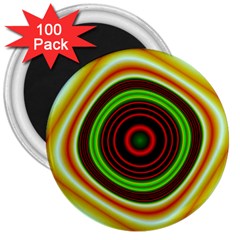 Digital Art Background Yellow Red 3  Magnets (100 Pack) by Sudhe