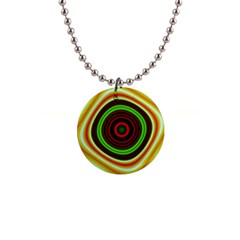 Digital Art Background Yellow Red 1  Button Necklace by Sudhe