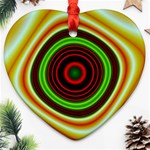 Digital Art Background Yellow Red Heart Ornament (Two Sides) Front