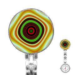 Digital Art Background Yellow Red Stainless Steel Nurses Watch by Sudhe