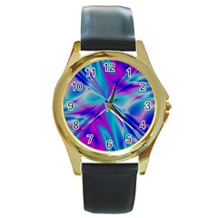 Background Design Pattern Colorful Round Gold Metal Watch