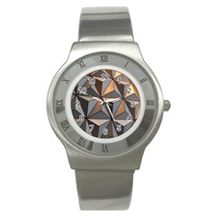 3d Abstract  Pattern Stainless Steel Watch