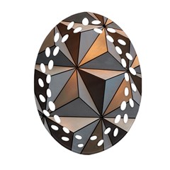 3d Abstract  Pattern Oval Filigree Ornament (Two Sides)