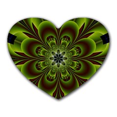 Abstract Flower Artwork Art Floral Green Heart Mousepads by Sudhe