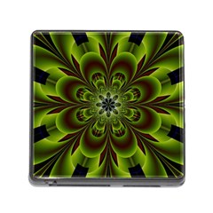 Abstract Flower Artwork Art Floral Green Memory Card Reader (square 5 Slot) by Sudhe