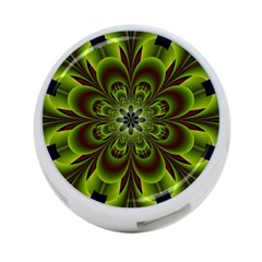 Abstract Flower Artwork Art Floral Green 4-port Usb Hub (one Side) by Sudhe