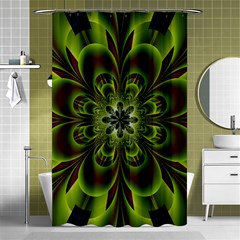 Abstract Flower Artwork Art Floral Green Shower Curtain 48  X 72  (small)  by Sudhe