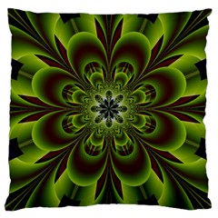 Abstract Flower Artwork Art Floral Green Large Cushion Case (two Sides) by Sudhe