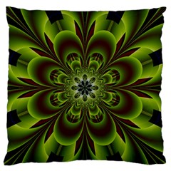 Abstract Flower Artwork Art Floral Green Standard Flano Cushion Case (one Side) by Sudhe