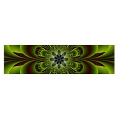 Abstract Flower Artwork Art Floral Green Satin Scarf (oblong) by Sudhe