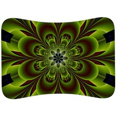 Abstract Flower Artwork Art Floral Green Velour Seat Head Rest Cushion by Sudhe