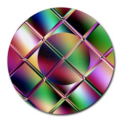 Fractal Artwork Abstract Background Round Mousepads by Sudhe