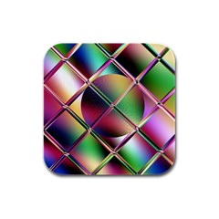 Fractal Artwork Abstract Background Rubber Square Coaster (4 Pack)  by Sudhe