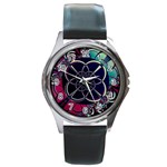 Fractal Artwork Abstract Background Art Pattern Round Metal Watch Front