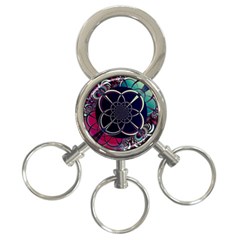 Fractal Artwork Abstract Background Art Pattern 3-ring Key Chain by Sudhe