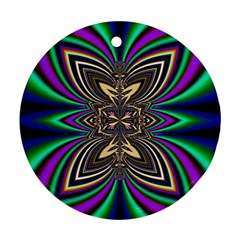 Abstract Artwork Fractal Background Art Round Ornament (two Sides) by Sudhe