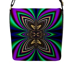 Abstract Artwork Fractal Background Art Flap Closure Messenger Bag (l) by Sudhe