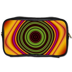 Digital Art Background Yellow Red Toiletries Bag (two Sides) by Sudhe