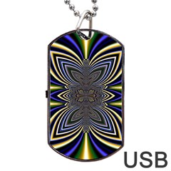 Abstract Artwork Fractal Background Dog Tag Usb Flash (one Side) by Sudhe