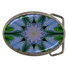 Abstract Flower Artwork Art Green Belt Buckles by Sudhe