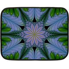 Abstract Flower Artwork Art Green Double Sided Fleece Blanket (mini)  by Sudhe