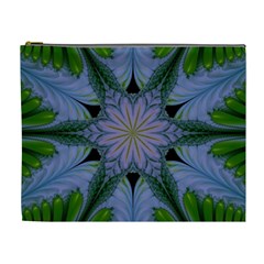 Abstract Flower Artwork Art Green Cosmetic Bag (xl) by Sudhe