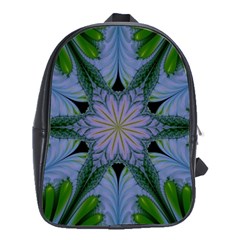 Abstract Flower Artwork Art Green School Bag (large) by Sudhe