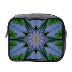 Abstract Flower Artwork Art Green Mini Toiletries Bag (two Sides) by Sudhe