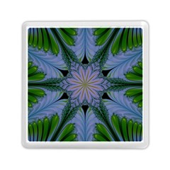 Abstract Flower Artwork Art Green Memory Card Reader (square) by Sudhe