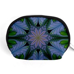 Abstract Flower Artwork Art Green Accessory Pouch (medium)