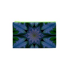 Abstract Flower Artwork Art Green Cosmetic Bag (xs) by Sudhe