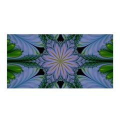 Abstract Flower Artwork Art Green Satin Wrap by Sudhe