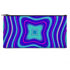 Abstract Artwork Fractal Background Blue Pencil Cases by Sudhe