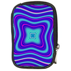 Abstract Artwork Fractal Background Blue Compact Camera Leather Case by Sudhe