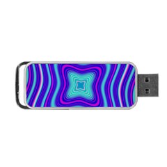 Abstract Artwork Fractal Background Blue Portable Usb Flash (one Side) by Sudhe