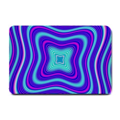 Abstract Artwork Fractal Background Blue Small Doormat  by Sudhe