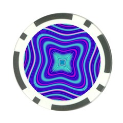 Abstract Artwork Fractal Background Blue Poker Chip Card Guard by Sudhe