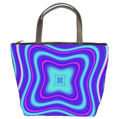 Abstract Artwork Fractal Background Blue Bucket Bag by Sudhe