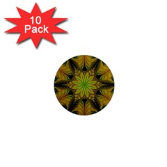 Abstract Flower Artwork Art Green Yellow 1  Mini Magnet (10 Pack)  by Sudhe