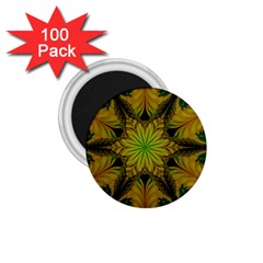 Abstract Flower Artwork Art Green Yellow 1 75  Magnets (100 Pack)  by Sudhe