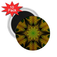 Abstract Flower Artwork Art Green Yellow 2 25  Magnets (10 Pack)  by Sudhe