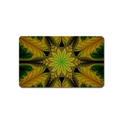 Abstract Flower Artwork Art Green Yellow Magnet (name Card) by Sudhe