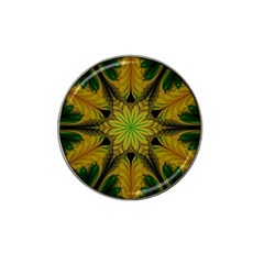 Abstract Flower Artwork Art Green Yellow Hat Clip Ball Marker (10 Pack) by Sudhe