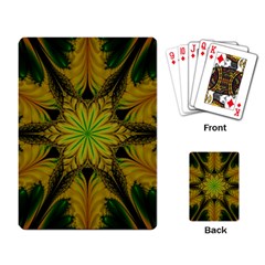 Abstract Flower Artwork Art Green Yellow Playing Cards Single Design (Rectangle)