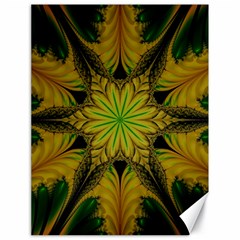 Abstract Flower Artwork Art Green Yellow Canvas 18  X 24  by Sudhe