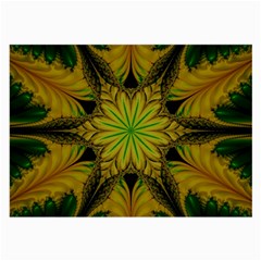 Abstract Flower Artwork Art Green Yellow Large Glasses Cloth (2 Sides) by Sudhe