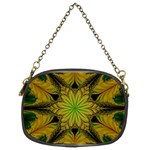 Abstract Flower Artwork Art Green Yellow Chain Purse (Two Sides) Front