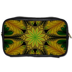 Abstract Flower Artwork Art Green Yellow Toiletries Bag (Two Sides)