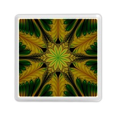 Abstract Flower Artwork Art Green Yellow Memory Card Reader (square) by Sudhe